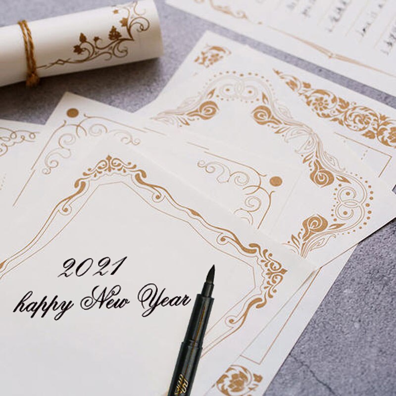 4pcs Hand Lettering Calligraphy Pen Set Extra Fine Brush Waterproof Pigment for Beginners Writing Signature Drawing Art Supplies