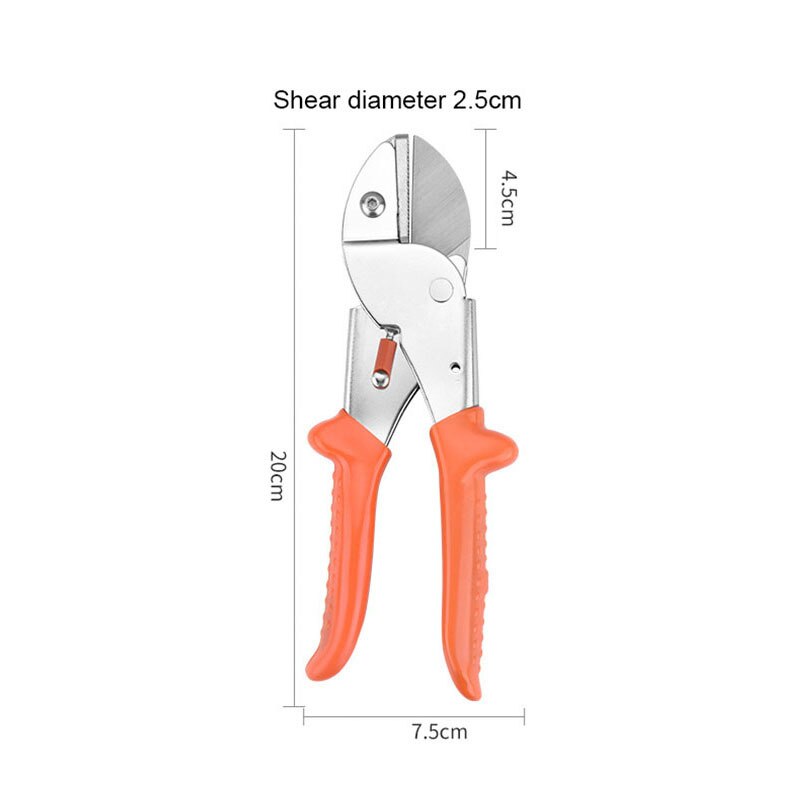 Tijeras de podar de acero al carbono con trinquete, herramienta de corte para jardinería, árboles y flores, ahorro de trabajo: Rojo