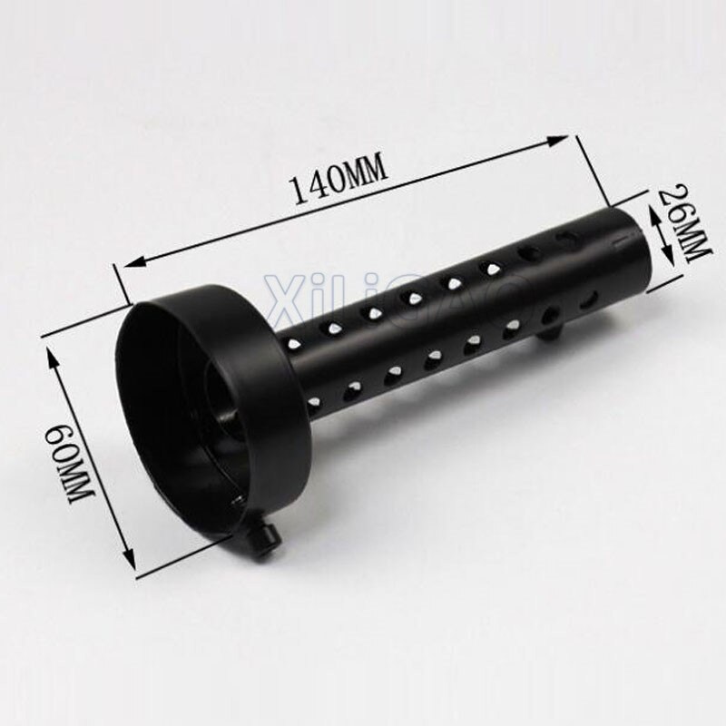 Eksos motorsykkel lyddemper justerbar db killer svart farge metall lyddemper 35/42/45/48/60mm passer til de fleste eksos fin lyd  mf010: 140 x 60mm