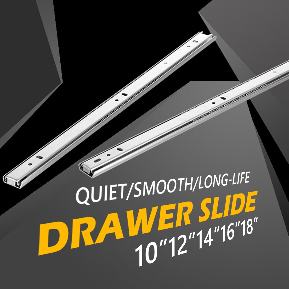 2 Sections Drawer Slides Micro Guide Steel Ball 27mm Wide Steel Ball 2 Fold Ball Slide Cabinets Drawer Steel Ball Cabinet Slides