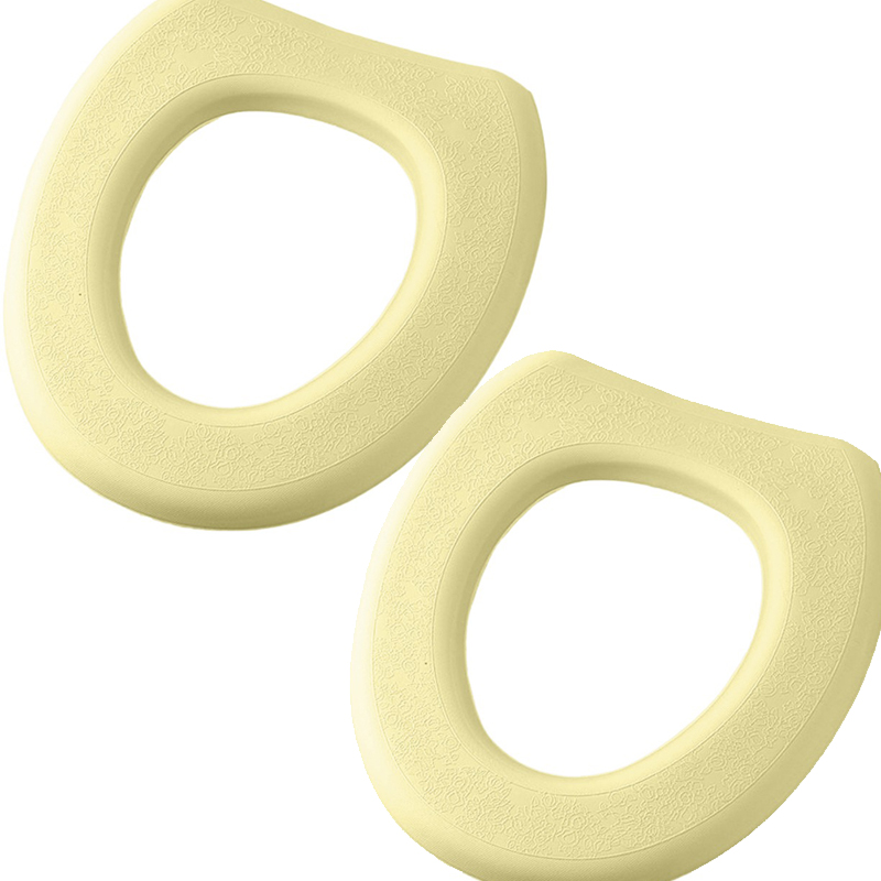 Washable Toilet Seat Cover Waterproof Sticker Foam Toilet Lid Cover Portable Silicone Toilet Cup Covers Bathroom Accessories: Clear