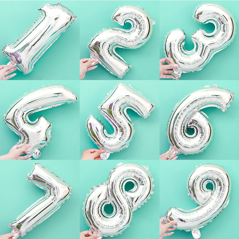 16 inch Engels brief aluminium folie ballon 0-9 aantal birthday party arrangement ballon bruiloft decoratie ballon