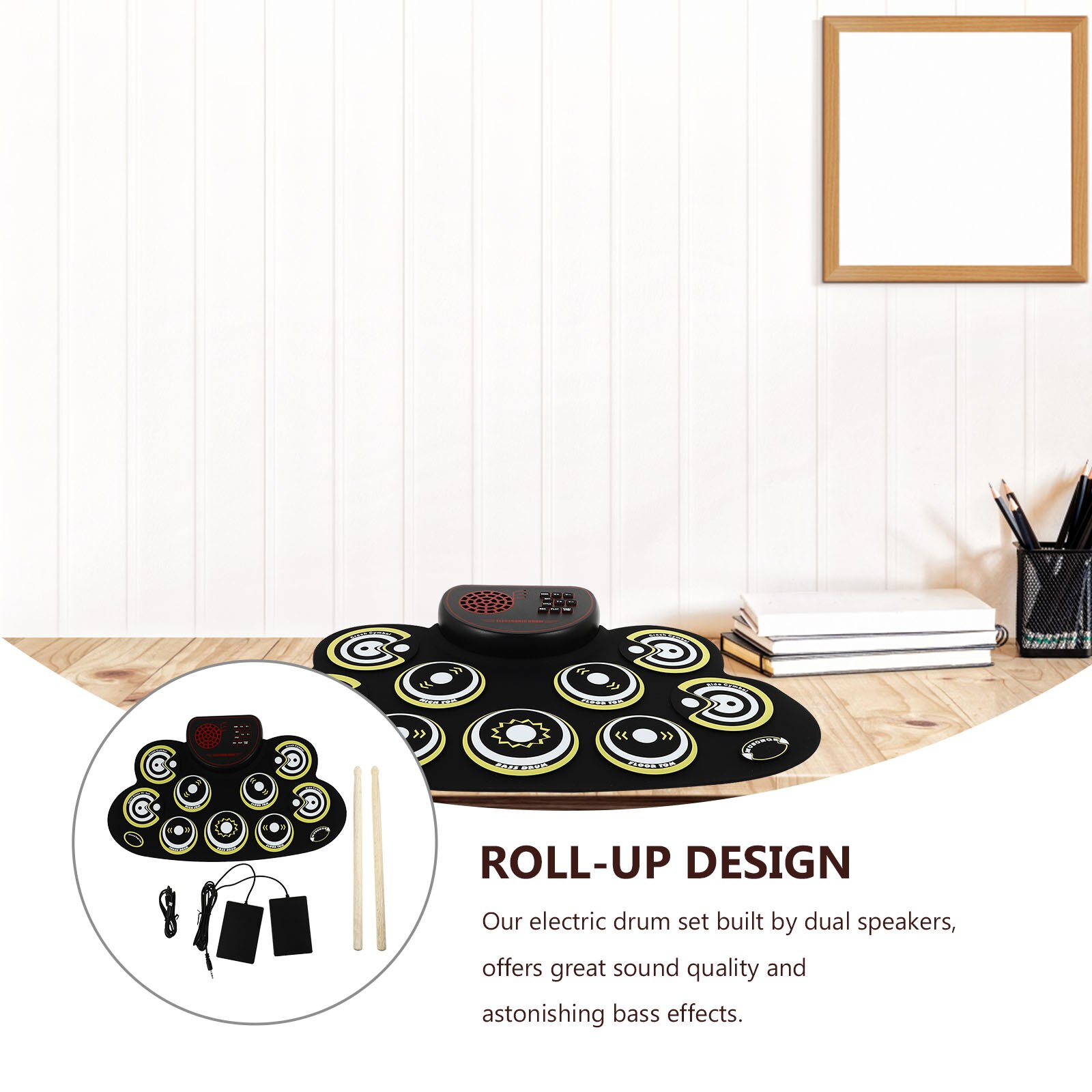 1Set Electronic Drum Practical Kids Drum Percussion Instrument