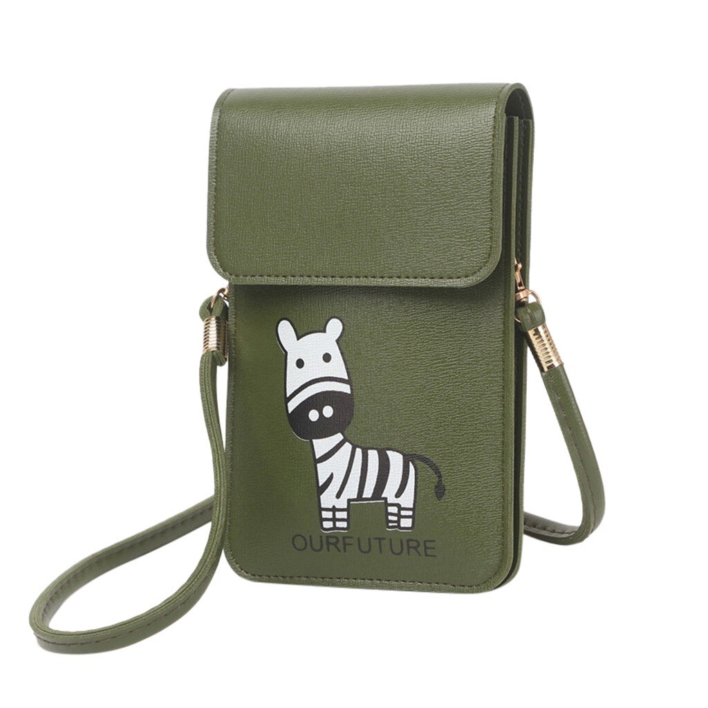 Mini Mobile Phone Bag With Back Side Clear Touching Screen Window Leather Bag Rear transparent touch screen Crossbody bag