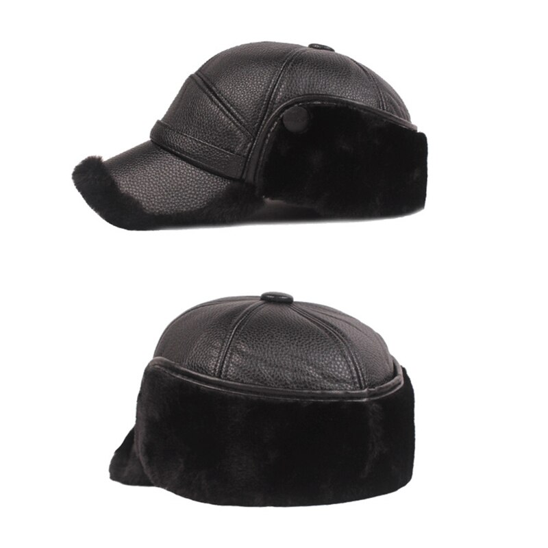 Vinter gammel mand hat mænd tyk frostet varmt hoved kuppel hat sort / grå syning street mænd varm hat