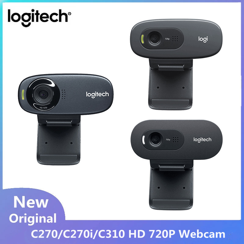 Logitech C270/C270i/C310 HD Webcam 720P Built-in Mic 3-MP Widescreen Camera USB2.0 Free Drive Camera For PC Web Chat