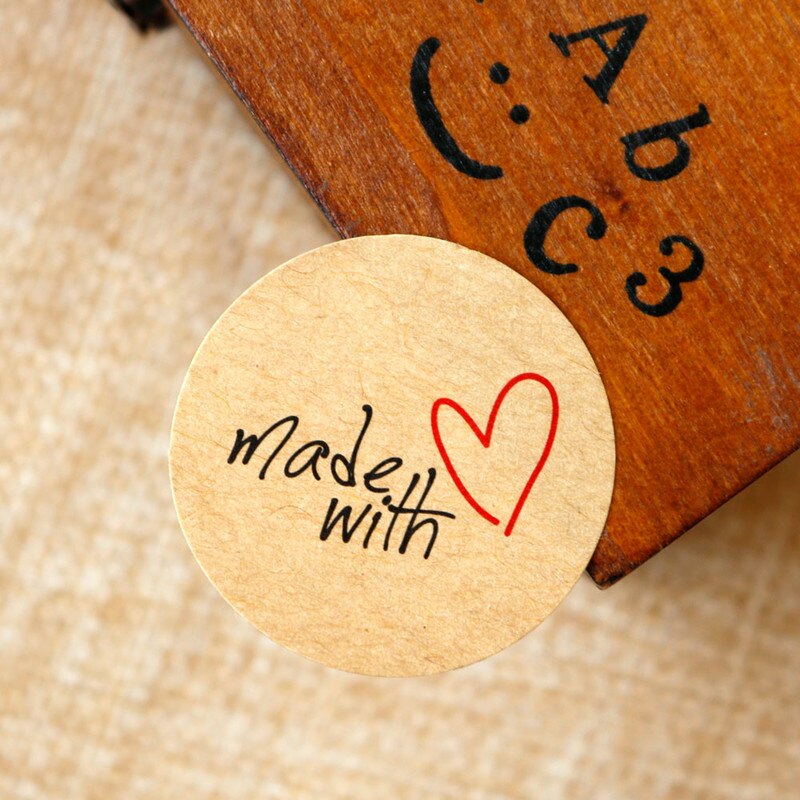 50 stuks Papieren Envelop Set met stickers Vintage Gemaakt met Liefde Mini Kraft Envelop Bruiloft Uitnodiging Envelop
