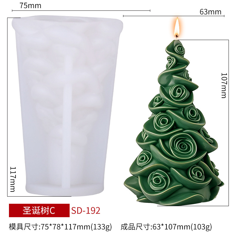 2026 Neue Weihnachtsbaum-Duftkerzen-Silikonform zum Selbermachen, diffundiert Gips-Schleifmittel, grenzüberschreitende Vorweisung: hellgrün