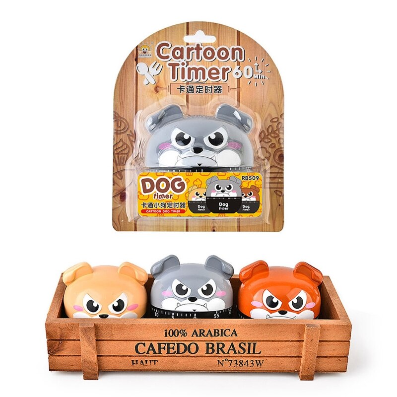 Cartoon Dog Kitchen Timer Cooking Baking Mechanical Alarm Sleeping Remind Clocks