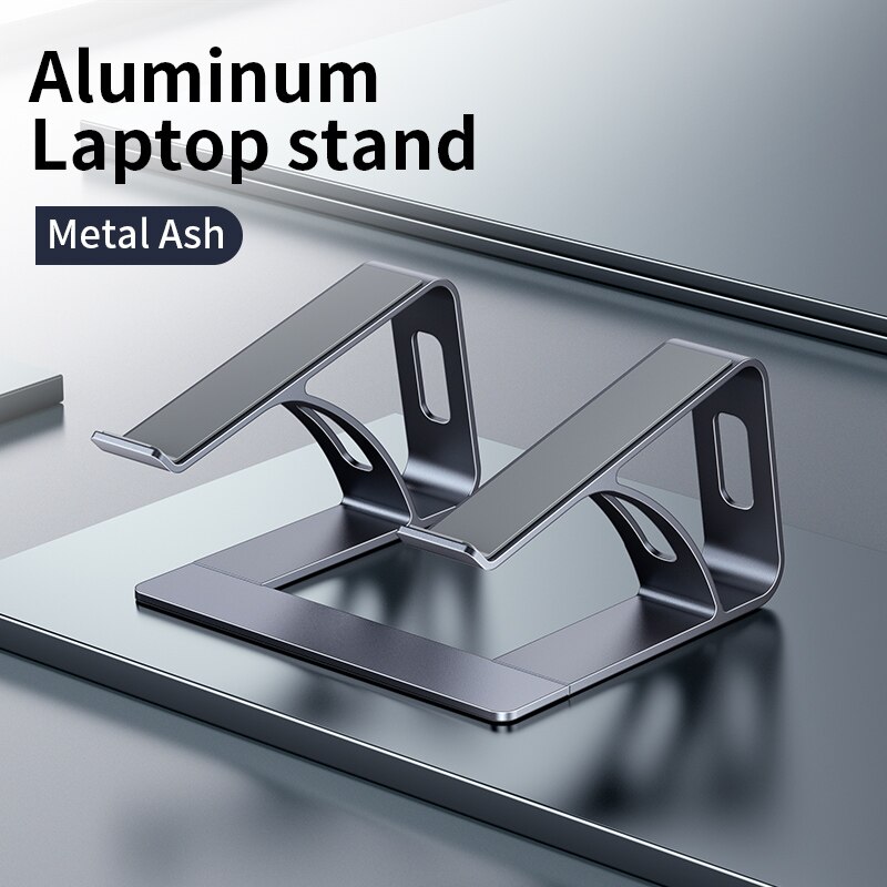 Foldable Laptop Stand Aluminum For Desk MacBook Table Desktop Portable Laptop Holder PC Computer Notebook Stand Standing Desk: Grey