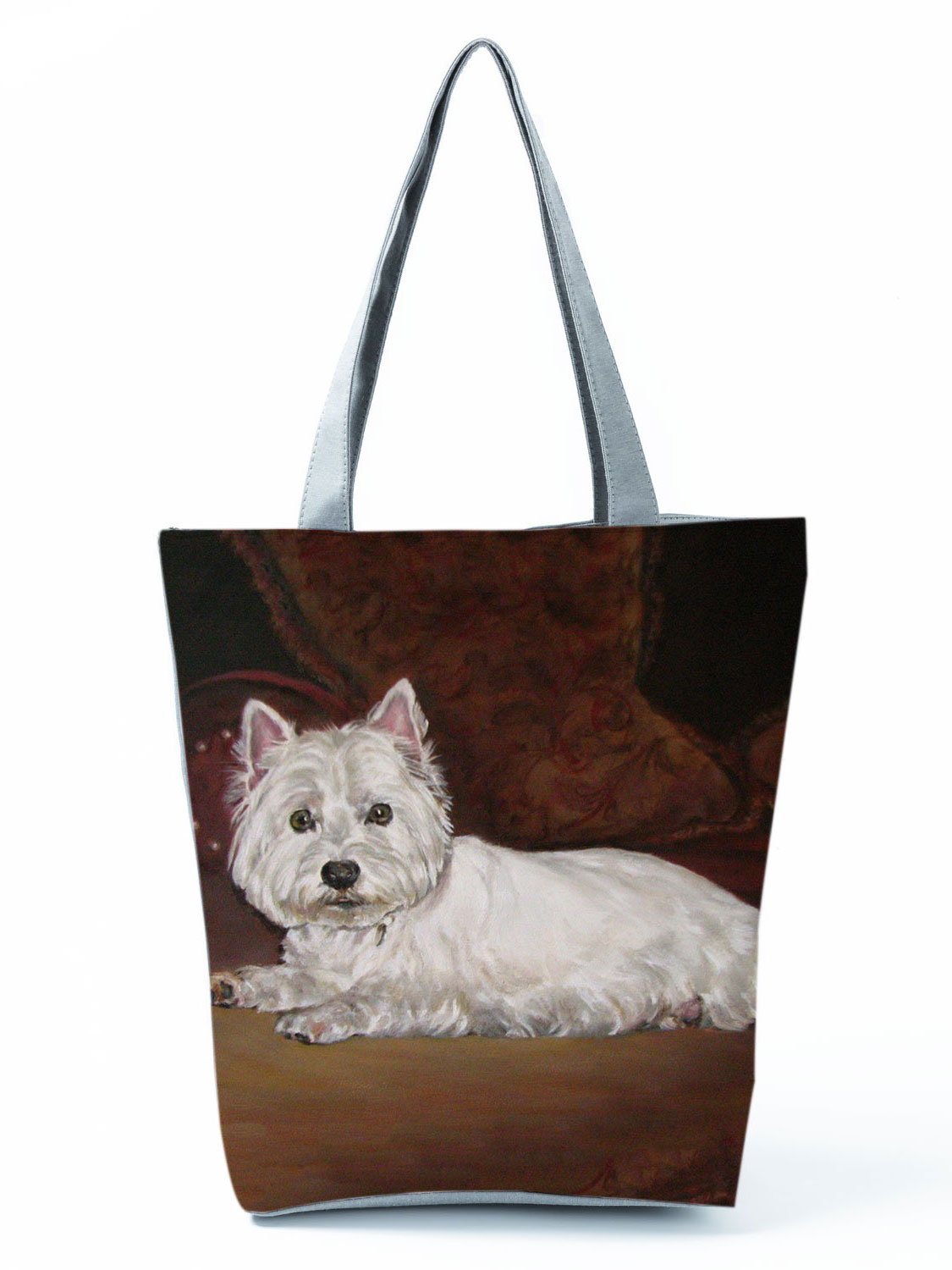 Einzigartige Westie Hund Malerei Quadrat Handtaschen für Frauen Einkaufs Käufer Taschen Große Kapazität Eco Totes Dame Reise Strand Tasche: hl2965 Hund Handtasche