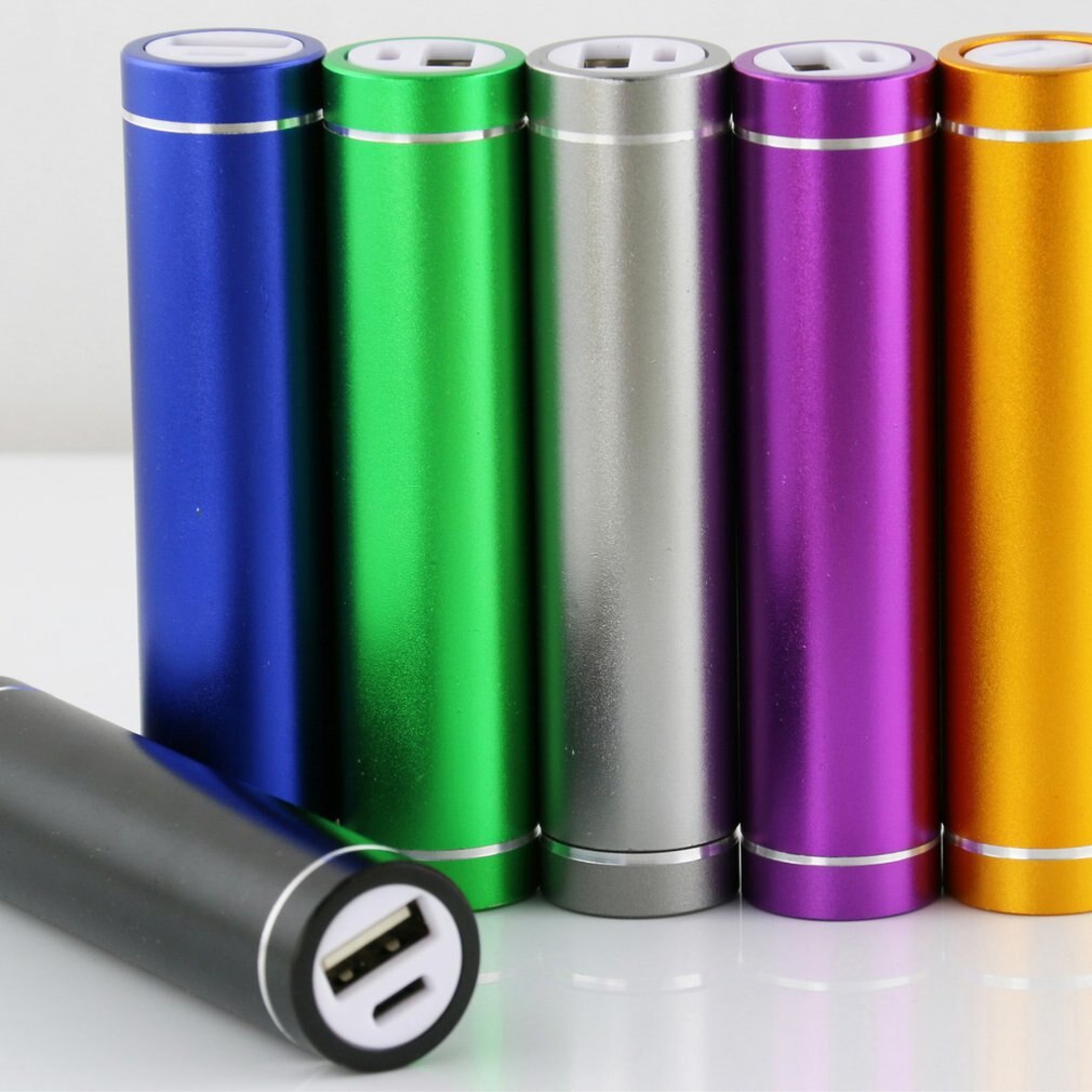 Multicolor Cylinder Portable Power Bank Battery Shell 1x18650 Battery With 1pcs 5V 1A USB Charging Port
