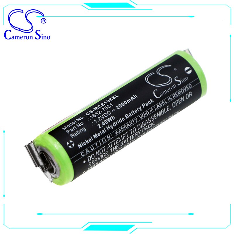 Cameron Sino 1.2V 2000mAh Ni-MH Battery for Moser ChroMini 1591 1591B 1591Q Easy Style 1881 Shaver Spare Parts Power Supply