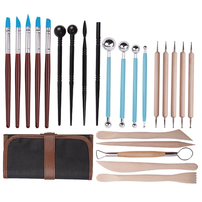 BMBY-23Pcs Clay Shaping Tools Ball Stylus Dotting Tools For Pottery Sculpture Rock Painting Mandala Art Carving Modeling Embossi