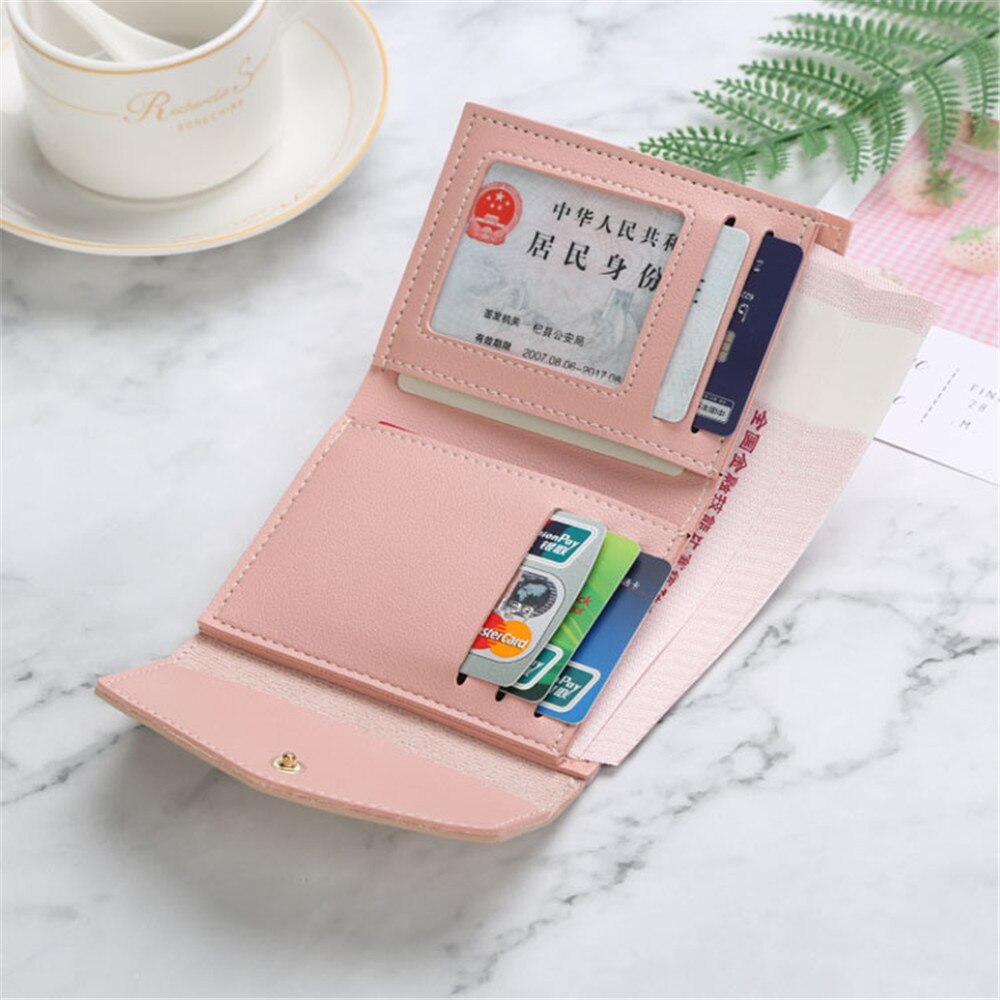 1pcs moda pequena carteira mini mulheres carteiras cor combinando bolsas curto moeda zíper bolsa titular do cartão de crédito das meninas presentes