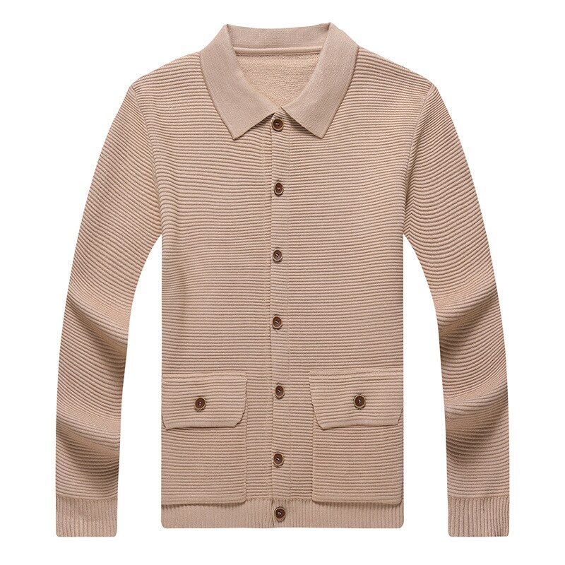 Veste en tricot 30% laine pour homme, pull-over, couleur unie, col rabattu, Cardigan, vêtement d&#39;extérieur, bonne