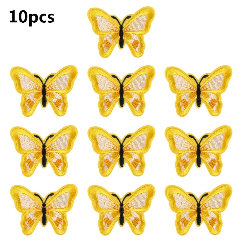 10 Stuks Multicolor Butterfly Naaien/Ijzer Op Appliques Borduren Patches Voor Arts Ambachten Diy Decoratie T-shirt Badge