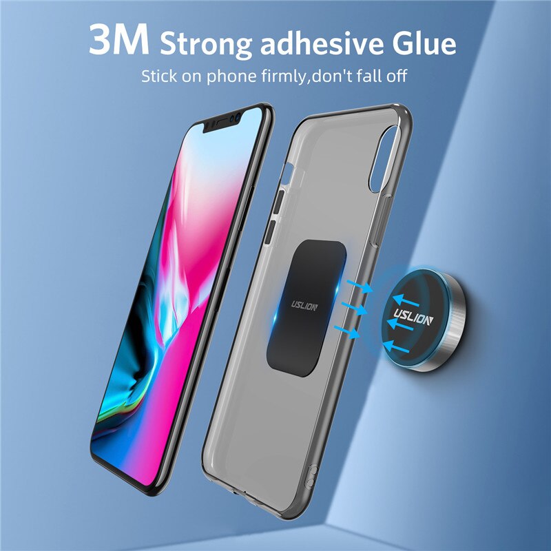 USLION Car Phone Holder Metal Plate Disk Magnet Mobile Phone Holder Metal Plate Iron Sheets Magnetic Car Phone Stand Holders