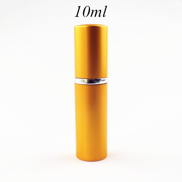 5ml 10ml parfum glazen fles reis aluminium spray verstuiver lege metalen parfum verstuiver draagbare: Goud -10ml