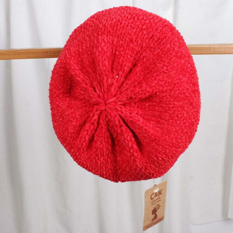 Women Chenille Berets Autumn Winter Warm Female Cap Sweet Painter Hats Eleghant Ladies Berets Hats Solid Color Cap