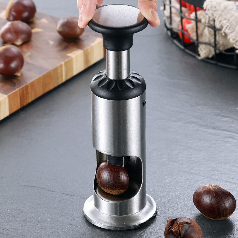Stainless Steel Manual Chestnut Opener Nutcracker Sheller Peel Antislip Chestnut Peeler Chestnut Artifact Kitchen Tool Accessory