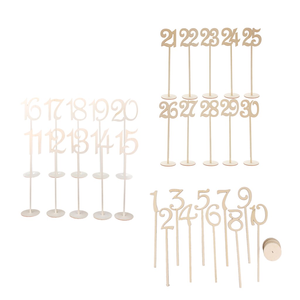 30 Stuks Houten 1- 30 Tafel Nummer Borden Wedding Party Home Decoration