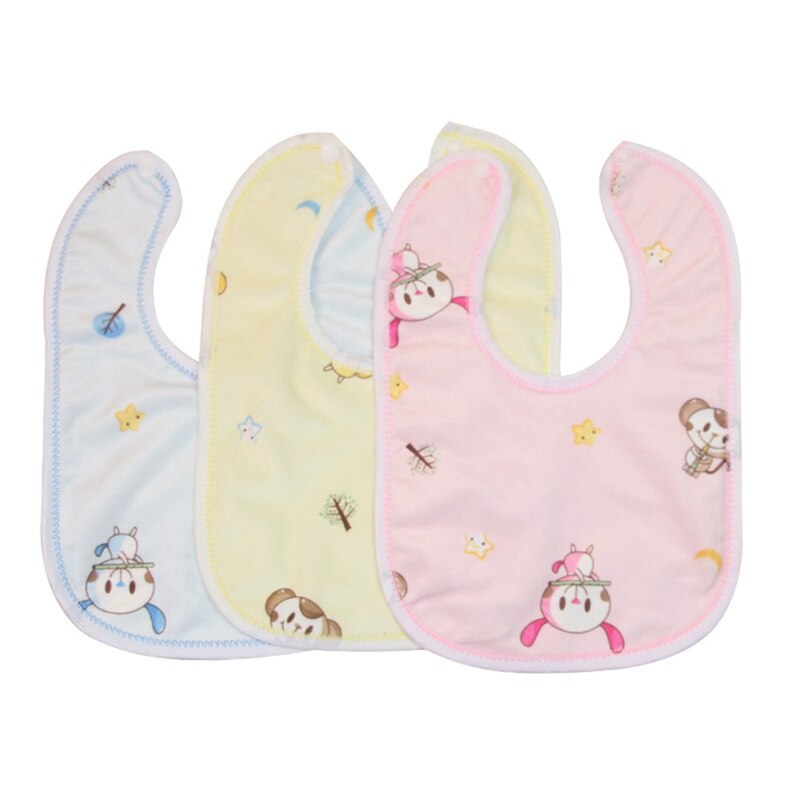 1Pcs Baby Waterproof Bibs Cartoon Printing Infant Girls Boys Toddler Scarf Bandana Bibs For Kids Random Color