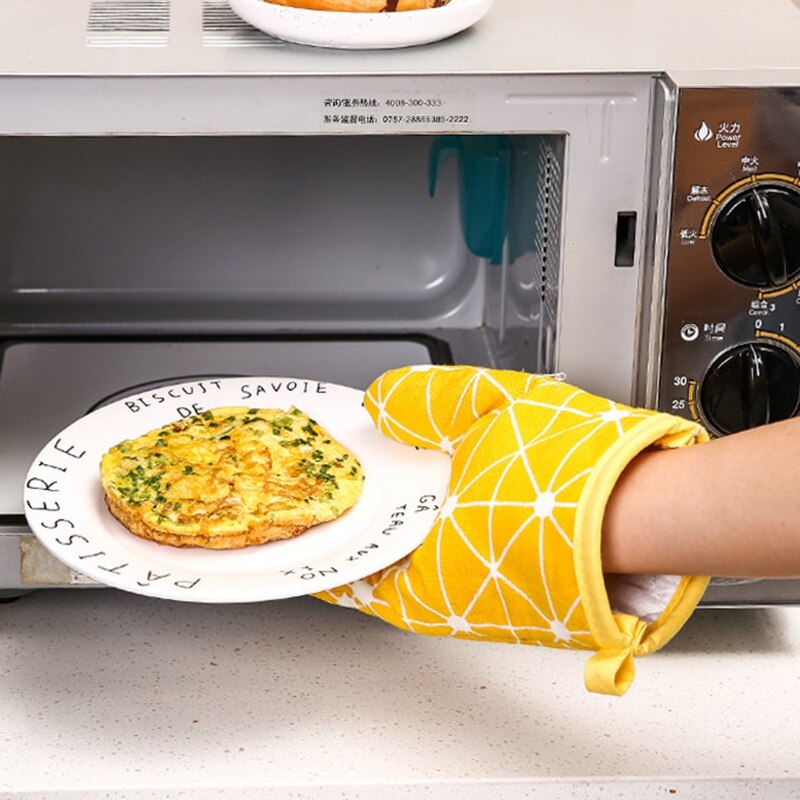 Gants de cuisine Anti-brûlure en coton, 1 pièce, mitaines de four isolantes Anti-chaleur avec lanière, outils de cuisson de cuisine