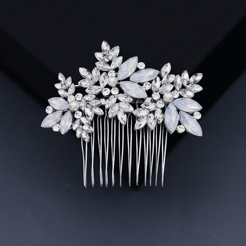 Efily Bridal Bruiloft Haaraccessoires Crystal Zilver Kleur Haar Kammen Voor Vrouwen Bruid Hoofddeksel Party Sieraden Bruidsmeisje