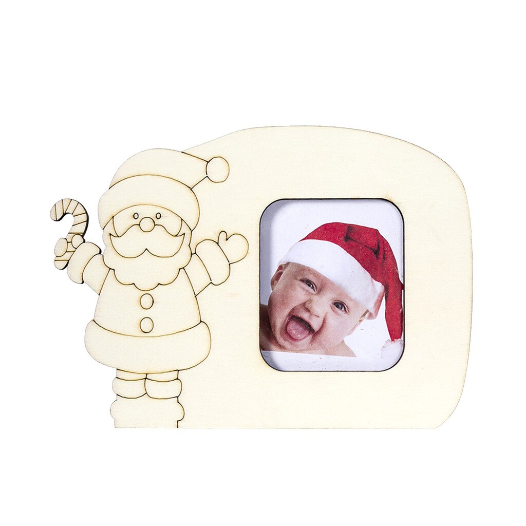 Kerstversiering Mini Houten Kerst Fotolijst Decoraties Foto Ornament Voor Kinderen Thuis Tafel Decor Accessoires: D