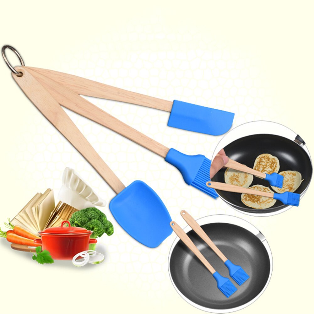 Juego de 3 uds. De pinceles y espátulas de silicona para cocina, utensilio para hornear, artículos de cocina