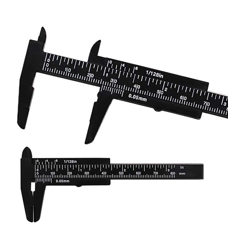 0-150mm digital display plastic Vernier caliper measuring Student Mini tool ruler: 0-80mm black
