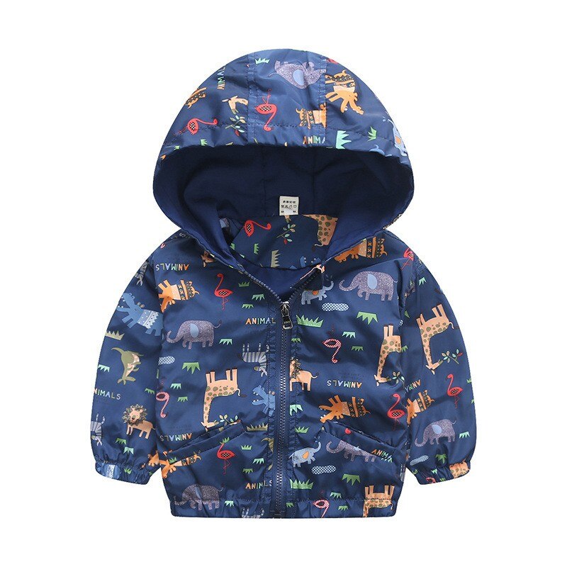 Cootelili 80-120 Cm Kawaii Animal Baby Jongens Jacket Windbreaker Kinderen Lente Baby Jas Mode Bovenkleding & Jassen Kids kleding: navy / 2T