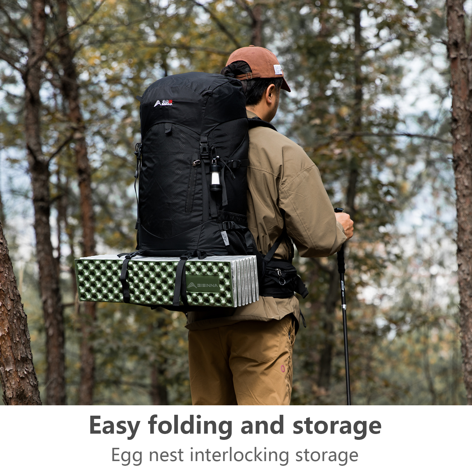 Bisinna ultralet campingmåtte bærbar foldbar fugtsikker liggeunderlag til udendørs picnic vandreture rejser