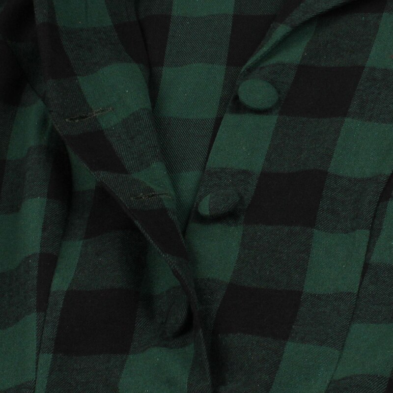 Colorblock Gingham Queen Card Logo Button Up Cotton Dress
