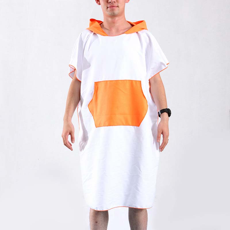 Stor kappe kappemantel badehåndklæde hurtigtørrende badekåber til voksne mænd kvinder hættetrøje skift tøj badehåndklæder 80 x 110cm: Hvid