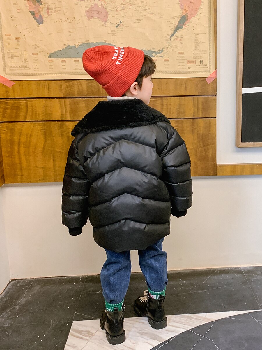 Jongens Warm Houden Katoen Gevoerde Kleding Winter Winter Koreaanse Stijl Katoen Gewatteerde Jas Modieuze Kinderkleding