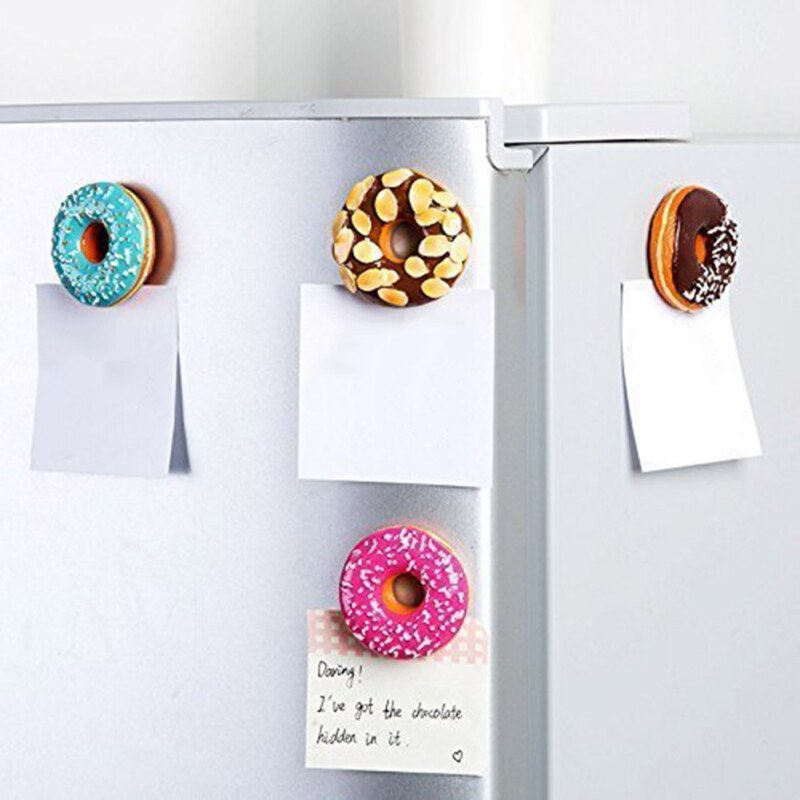 Round Sweet Doughnut Fridge Magnets Kitchen Decorative Locker Refrigerator Calendar Magnets Message Stickers Fridge Home Decor