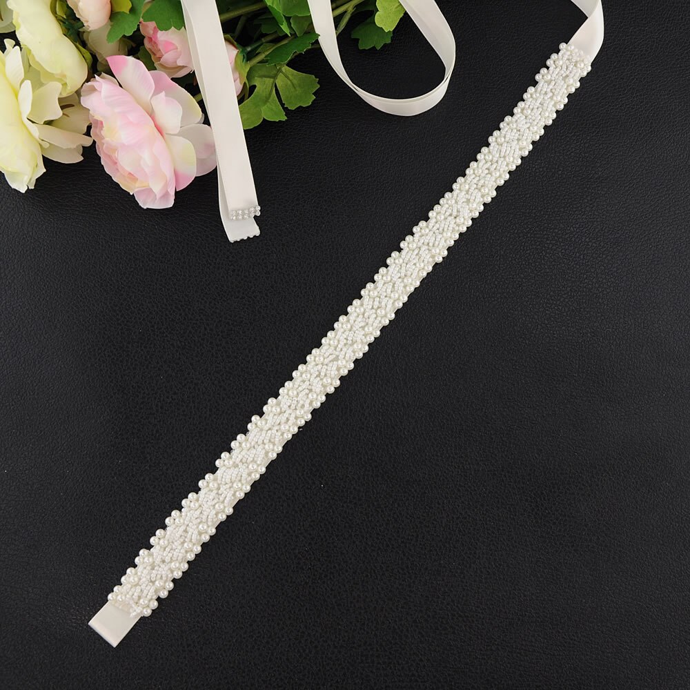 Wedding Sash Strass Zijden Lint Bruiloft Bruids Riem Crystal Sash Art Deco Strass Riem Wedding Sash Belt Bridal Gown: Off-White