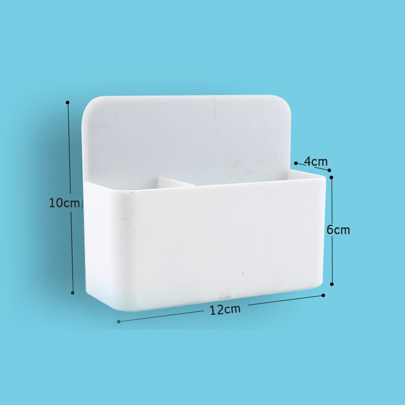 Magnetic Storage Box Fridge Whiteboard Marker Pencil Pen Holder Organizer Storage Container Magnet Plastic Office School Supplie: White