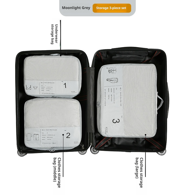 Cubos de embalaje para viaje, organizador de maletas portátil, bolsa de almacenamiento de ropa, accesorios de viaje, bolsas de equipaje para maletas de mano: YELLOW