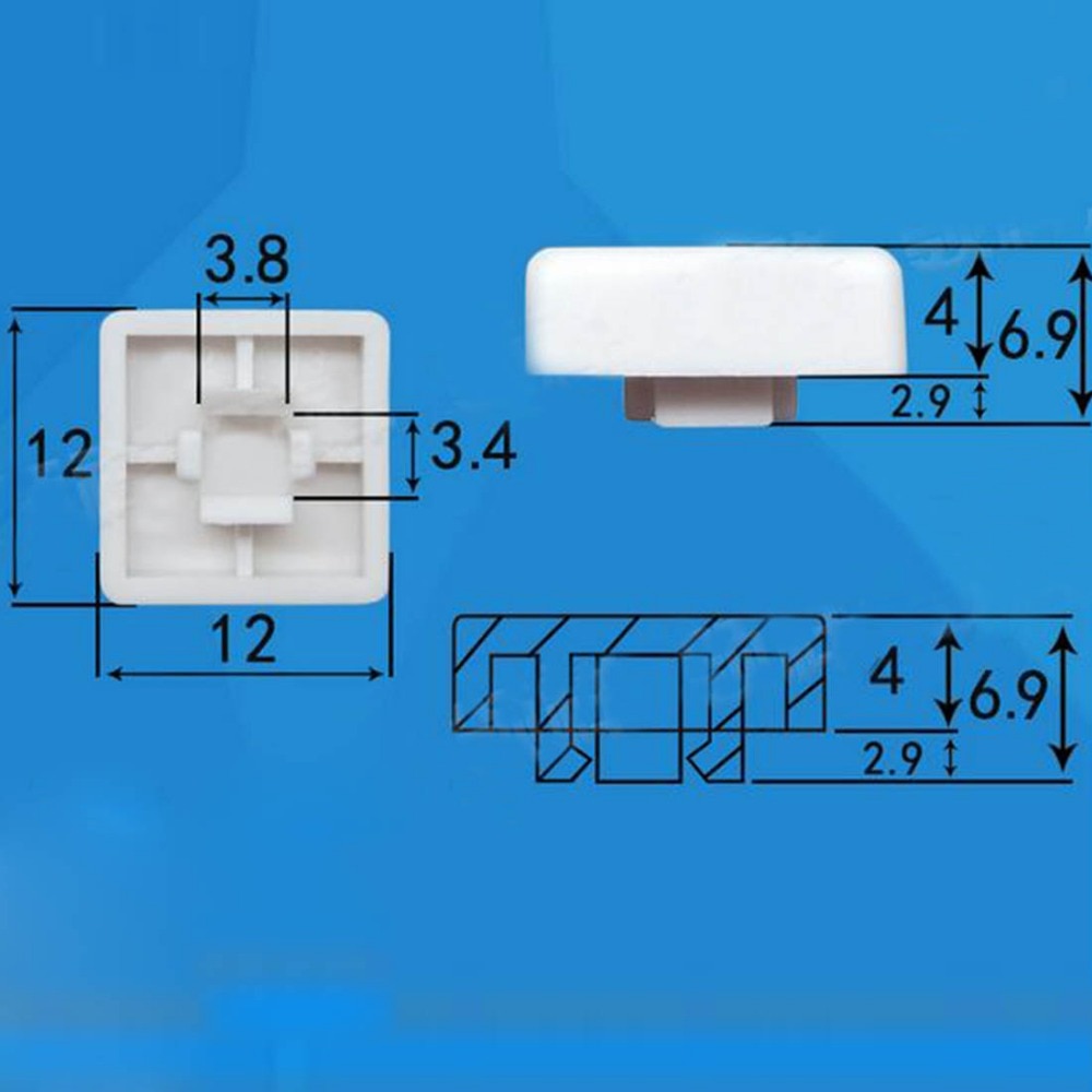 Tapa de interruptor de botón cuadrado, tapas de botón multicolor para interruptores táctiles cuadrados de 12x12mm, 100 Uds.
