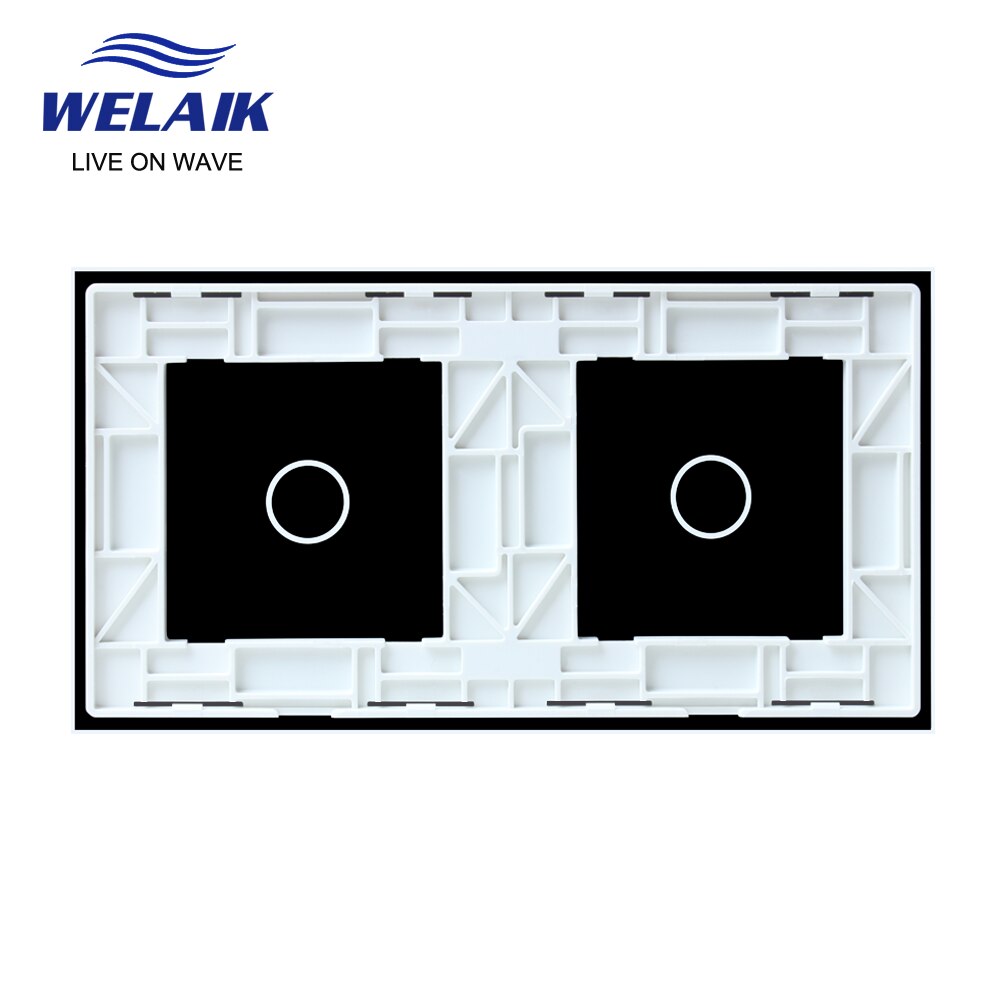 Welaik Eu 2Frame 151*80Mm 1Gang Led Licht Muur Touch Switch White Crystal Gehard Glas Panel alleen Diy Onderdelen A2911W1