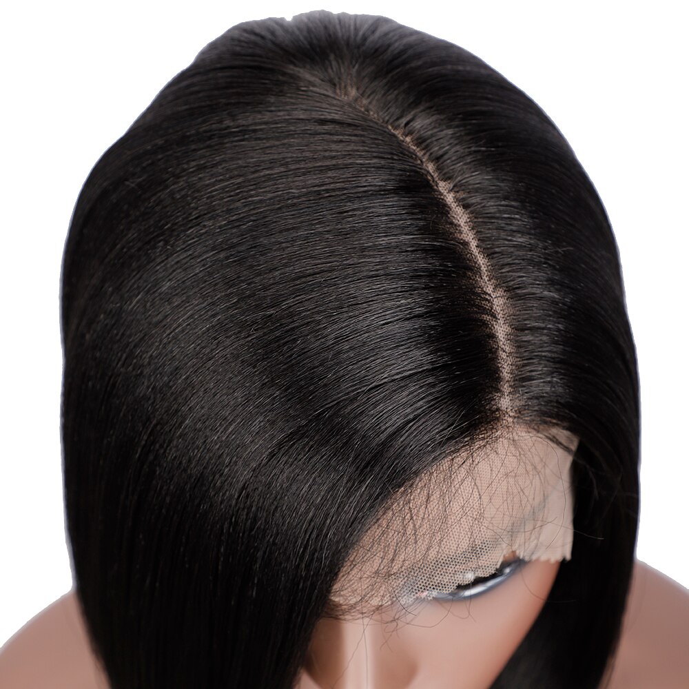 Colorido corto recto pelucas para mujeres negras Ombre raíces oscuras sintética marrón peluca con malla frontal pelucas de pelo Natural sin costuras