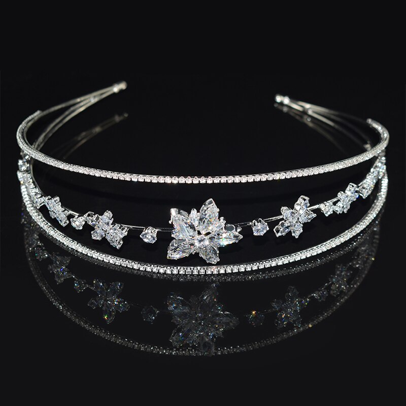 Luksusowa lśniąca ślubna kryształowa Tiara dla księżniczki na konkurs piękności Prom Rhinestone z pałąkiem na głowę cyrkon pasmo włosów akcesoria do włosów