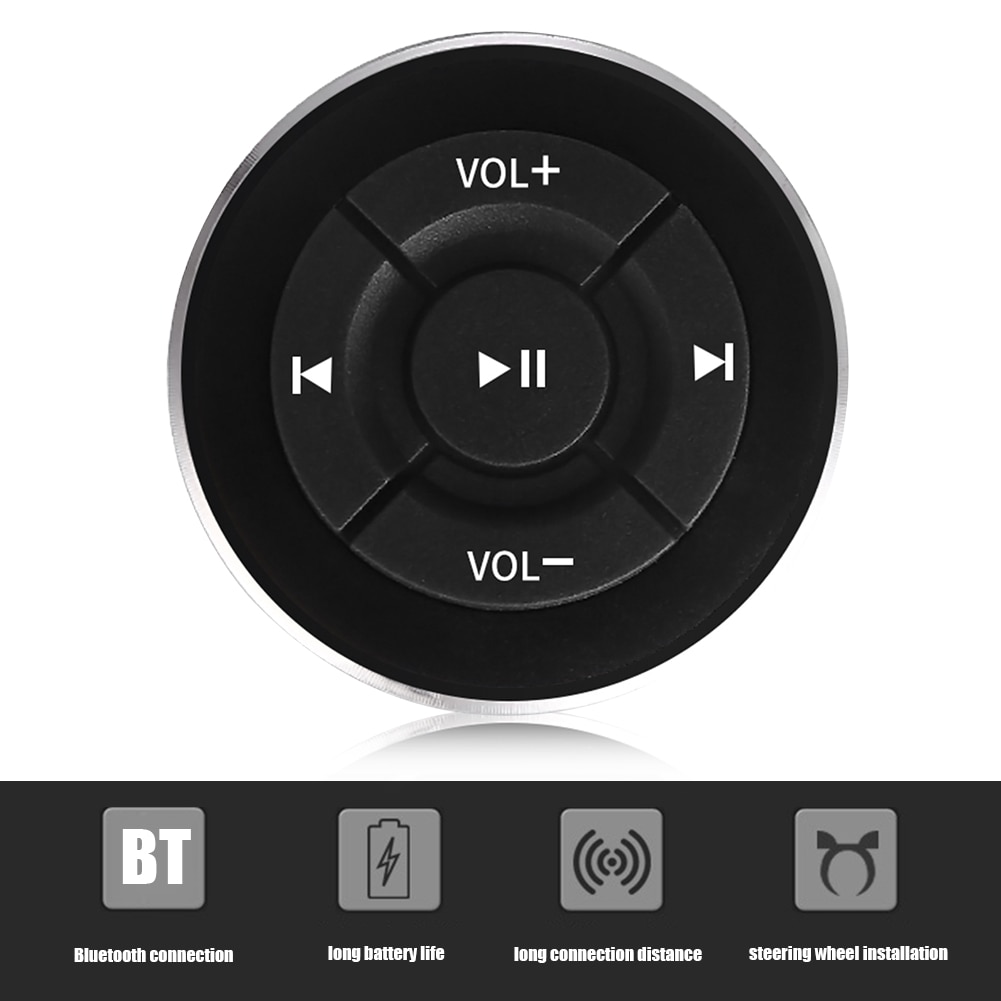 Motorsykkel ratt musikk spille fjernkontroll trådløs bluetooth 3.0 media knapp bil for ios/android bil elektronisk