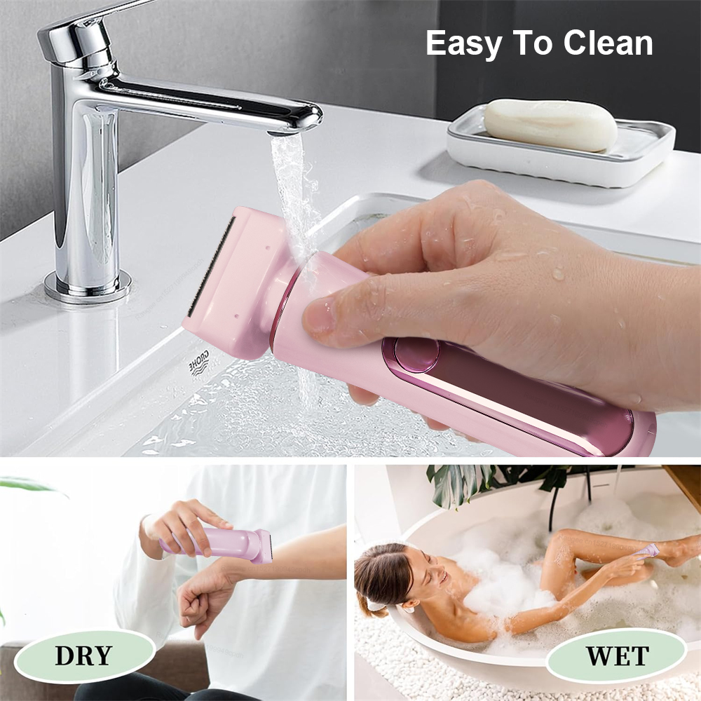 Maquinilla de afeitar eléctrica para mujer, depiladora corporal, recortadora de Bikini 2 en 1, Afeitadora eléctrica femenina, depilación para cara, bigote, pierna, axila