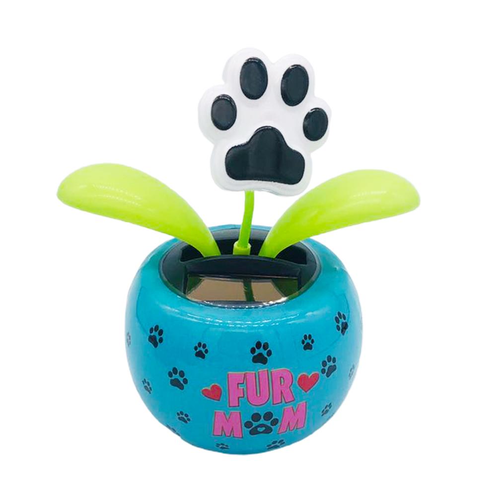 Carro de flores de baile con energía Solar para decoración Interior de coche, tablero de instrumentos con adornos oscilantes, accesorios creativos de 6 estilos: Dog paw