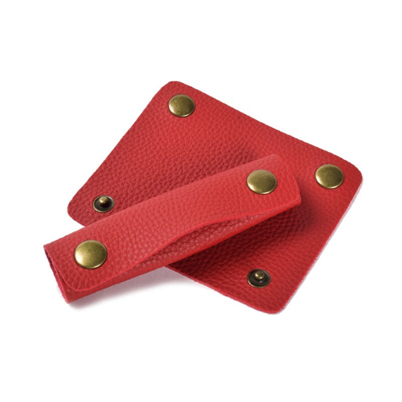 Poignée de bagage en cuir, valise enveloppante, poignée de protection, sangle d&#39;épaule pour poussette: Rouge