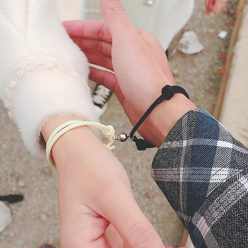 Minimalist Paired Bracelet For Lovers Adjustable Lucky Red Braslet Rope Long Distance Magnet Couple Braclet Christmas